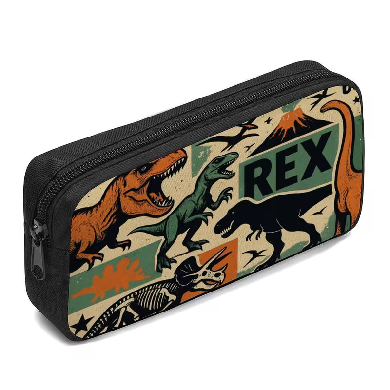 Forest Dinosaur Pencil Case – Large Zip Storage Pouch