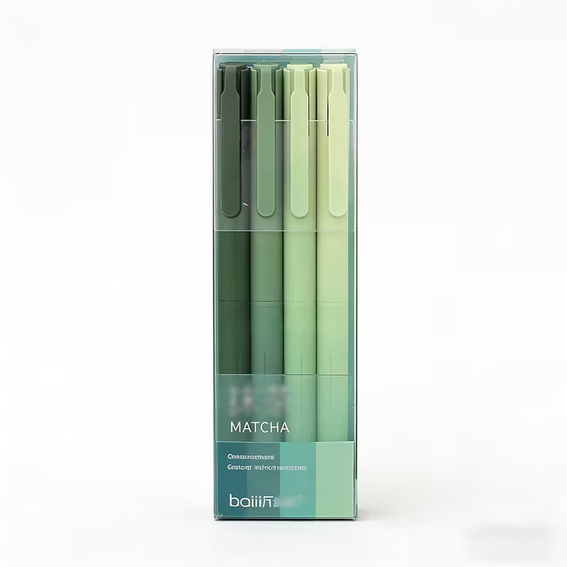 Green Gel Pen Set – 0.5mm Fine Tip Black Ink Pens