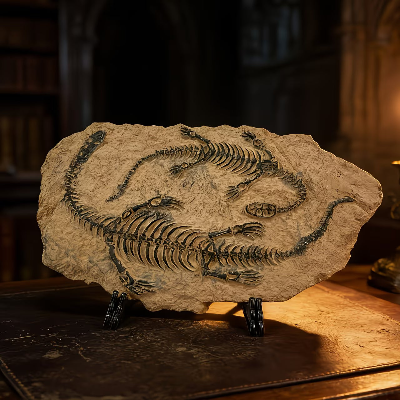 Vintage Dinosaur Fossil Resin Statue